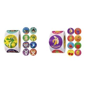 500 Fun Animal and Fruit Reward Stickers for Kids